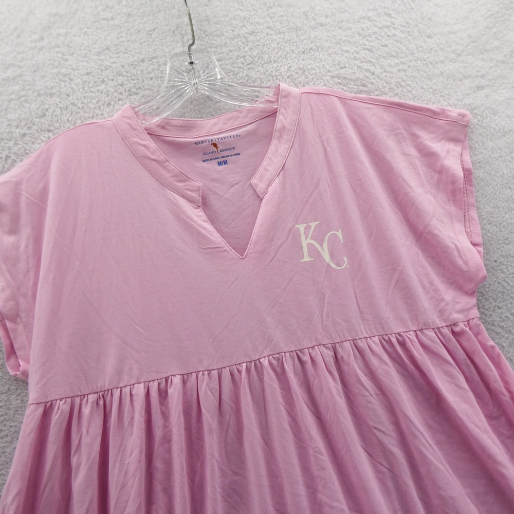 Margaritaville Shirt Women Medium KC Kansas City Pink Babydoll Peplum Parrot Y2K - Picture 4 of 11